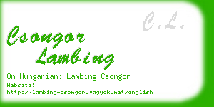 csongor lambing business card